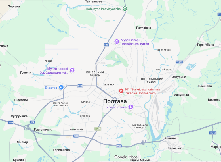 Карта Полтави: як орієнтуватися в місті та знаходити потрібні місця
