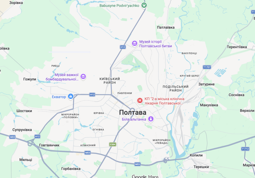 Карта Полтави: як орієнтуватися в місті та знаходити потрібні місця