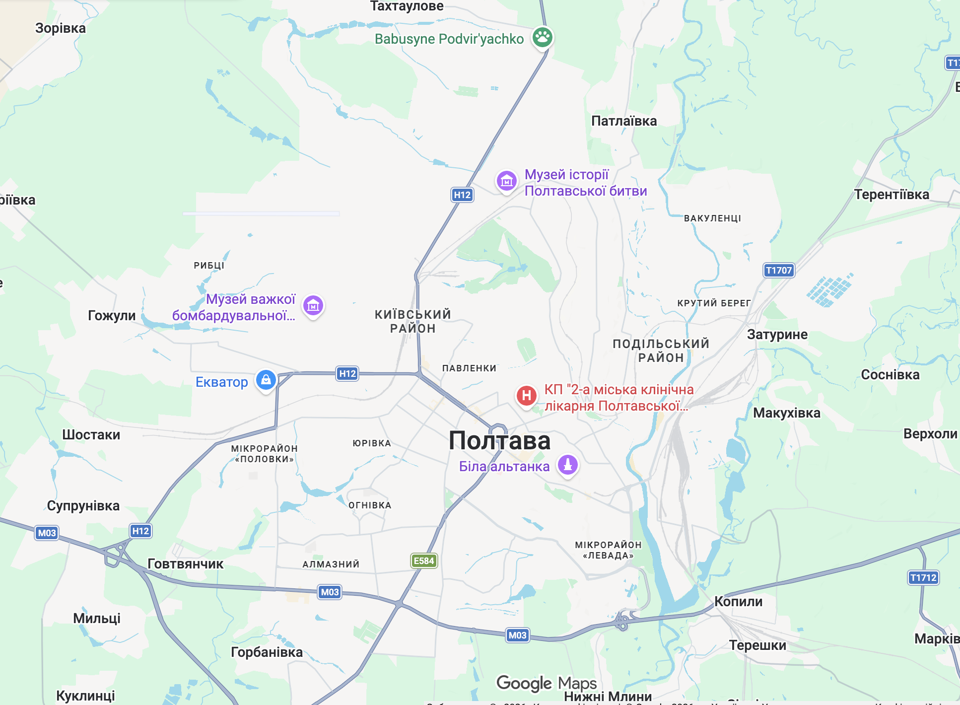 Карта Полтави: як орієнтуватися в місті та знаходити потрібні місця